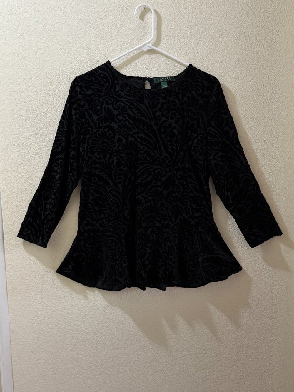 Ralph Lauren Velvet Blouse Size L